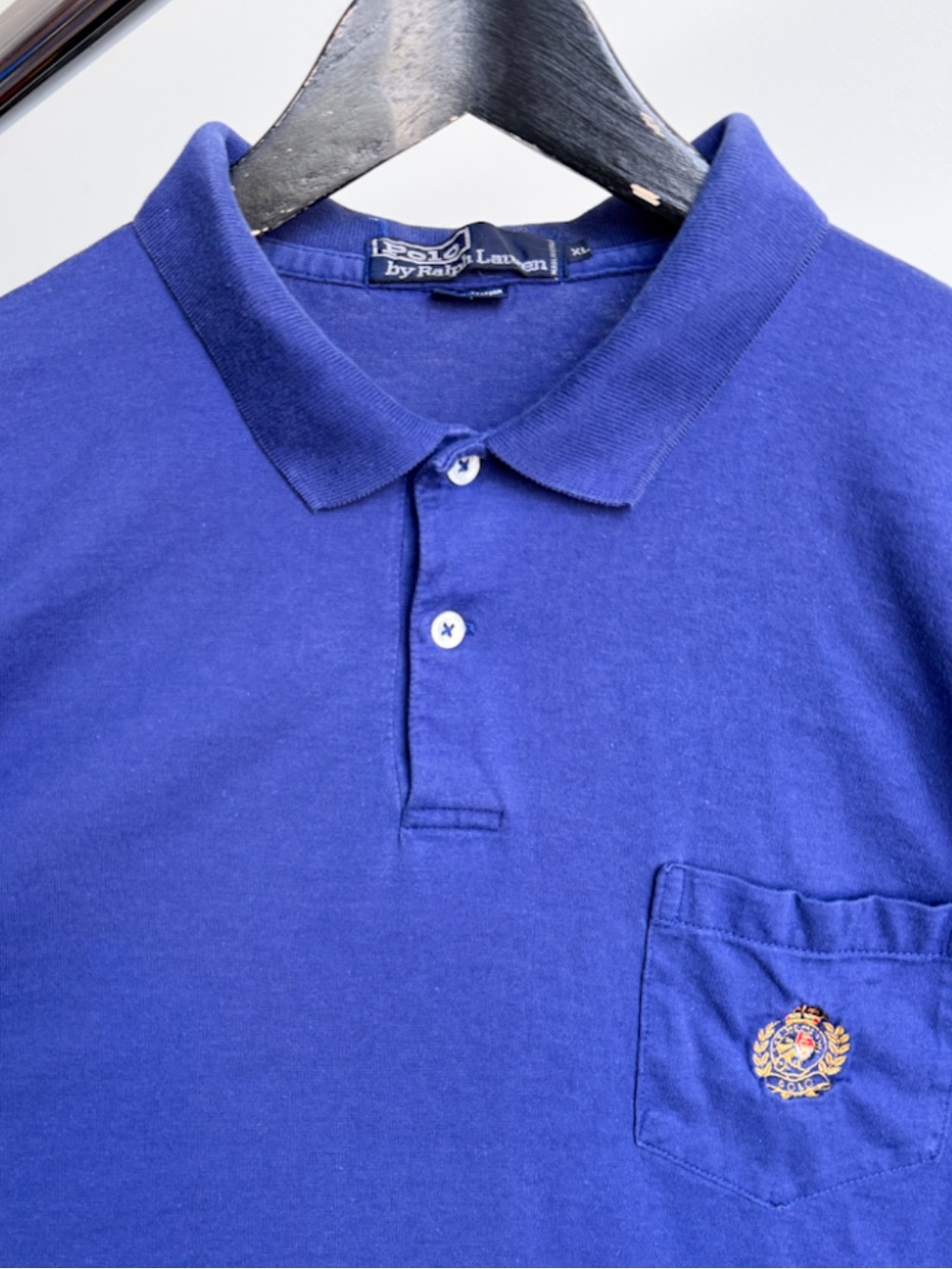 Vtg 90s Polo Ralph Lauren Single Stitch Imperial Crest Pocket Shirt XL 25x28 - Picture 3 of 7